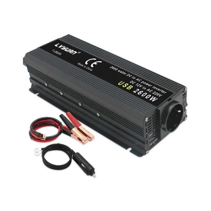 Інвертор (перетворювач) 12В/220В Eryuan 2000W